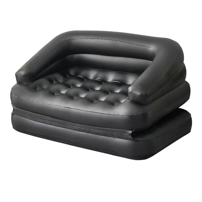 78" X 54" X 24" Inflatable Sofa, Air Couch 5-In-1, Black