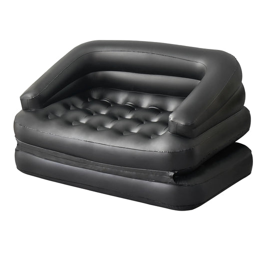 78" X 54" X 24" Inflatable Sofa, Air Couch 5-In-1, Black