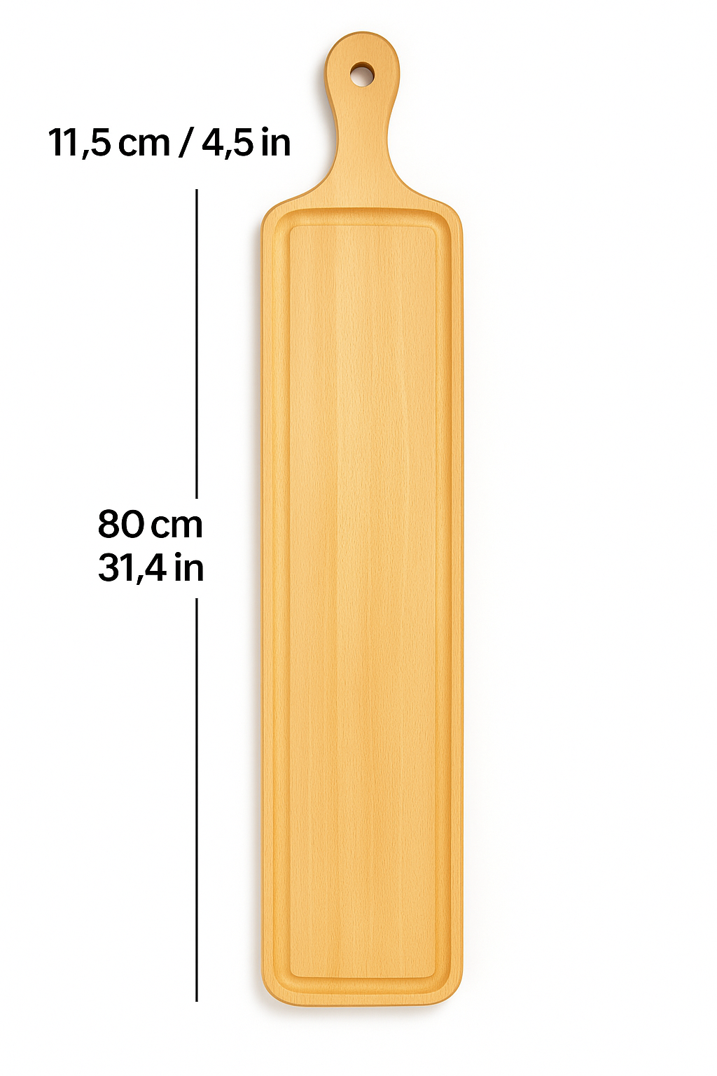 Long Wooden Charcuterie Board – 31” Meat & Cheese Serving Tray with Handle
