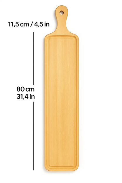Long Wooden Charcuterie Board – 31” Meat &amp; Cheese Serving Tray with Handle - Our3Designs