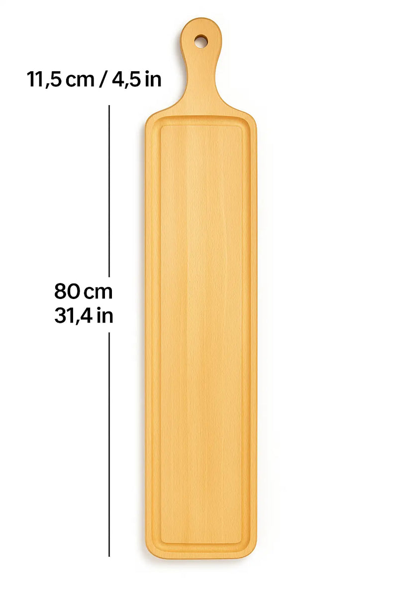Long Wooden Charcuterie Board – 31” Meat & Cheese Serving Tray with Handle - Our3Designs