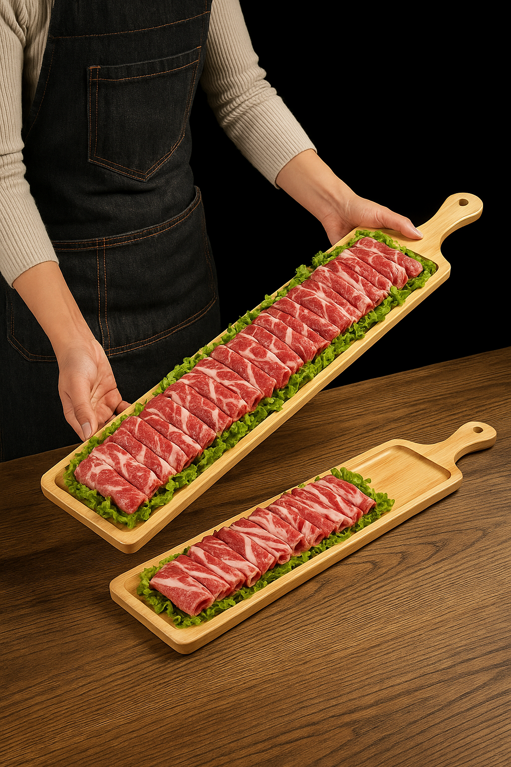 Long Wooden Charcuterie Board – 31” Meat & Cheese Serving Tray with Handle