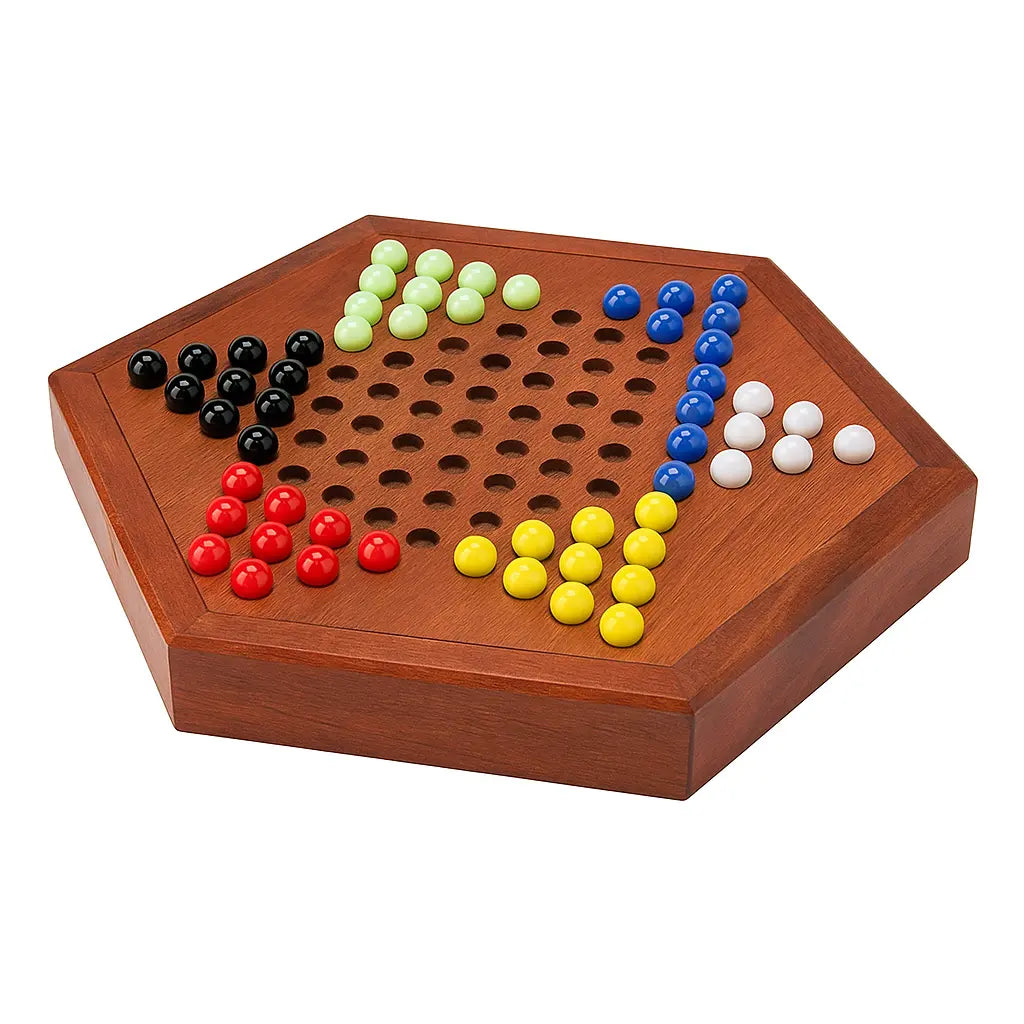 Handcrafted Wooden Chinese Checkers Board Game - Our3Designs