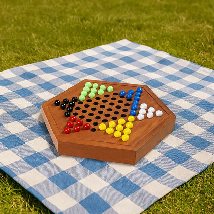Handcrafted Wooden Chinese Checkers Board Game - Our3Designs