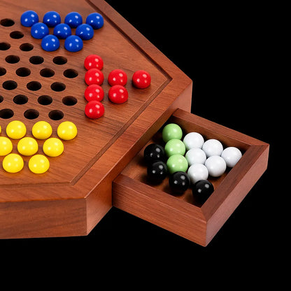 Handcrafted Wooden Chinese Checkers Board Game - Our3Designs