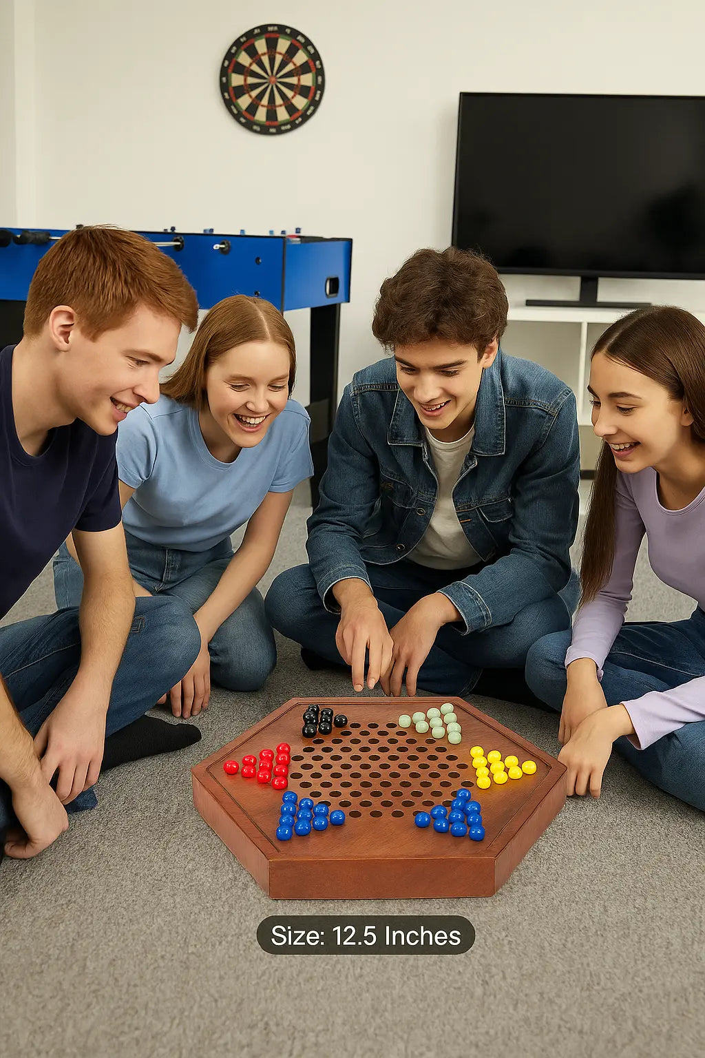 Handcrafted Wooden Chinese Checkers Board Game - Our3Designs