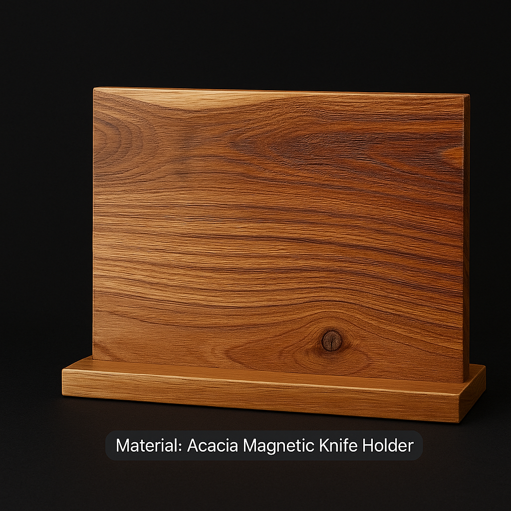Acacia Magnetic Knife Holder – Double-Sided Wood Block Stand