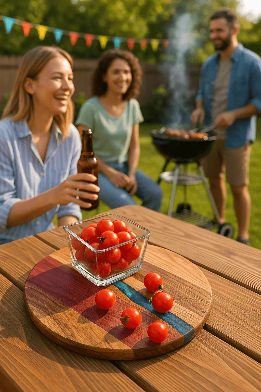 Handmade Epoxy River Cutting Board – Live Edge Wood Charcuterie Board - Our3Designs