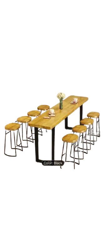 Handcrafted Bar Height Table – Custom Center Island with Solid Wood Top & Black Steel Legs - Our3Designs