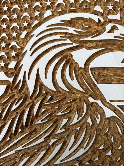 Patriotic Eagle Wall Art – Rustic American Flag Decor - Our3Designs