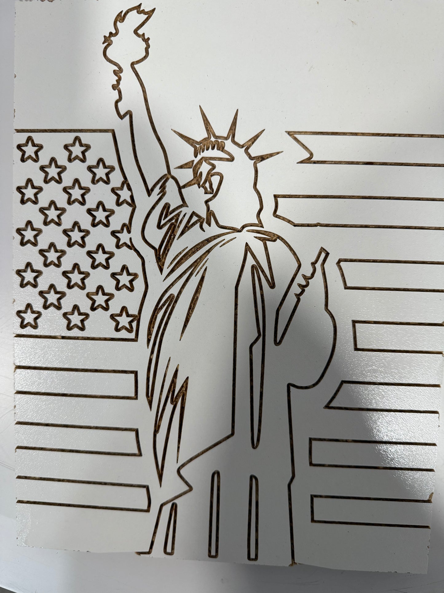 Patriotic Liberty Wall Art – Statue of Liberty & American Flag Wood Sign – Rustic Home Decor - Our3Designs