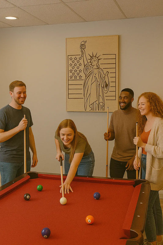 Patriotic Liberty Wall Art – Statue of Liberty & American Flag Wood Sign – Rustic Home Decor - Our3Designs