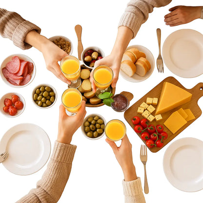 6-Piece Cheese Knife Set with Wooden Handles – Cheese Spreaders, Forks & Cutters for Charcuterie Boards, Wine Nights, and Entertaining - Our3Designs