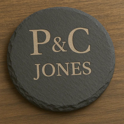 Custom Engraved Slate Coasters – Wedding or Corporate Gift - Our3Designs