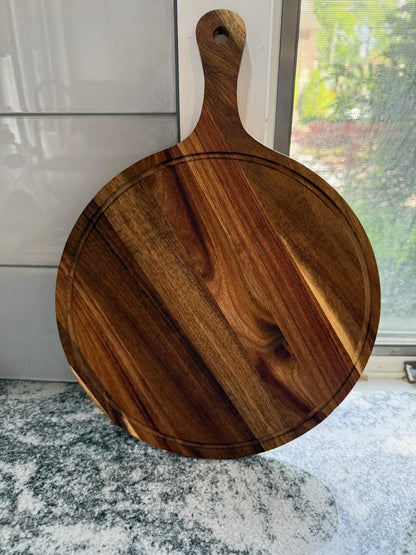 Personalized Round Charcuterie Board with Handle – Custom Corporate Gift or Bridal Party Favor - Our3Designs