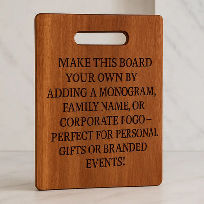 Personalized Cutting Board with Custom Logo or Name – Perfect Corporate Gift or Bridal Party Favor – Laser Engraved Keepsake Board - Our3Designs
