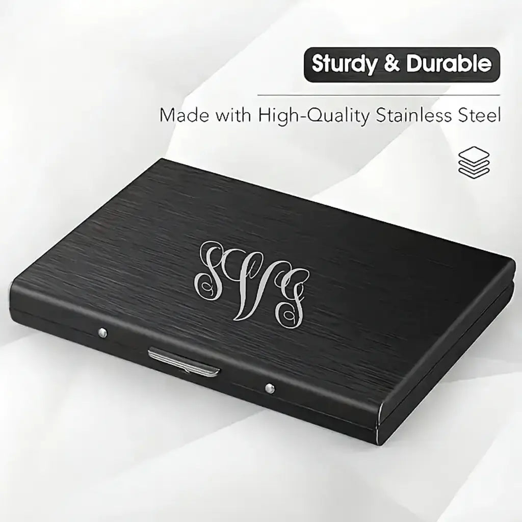 Slim RFID Blocking Wallet – Sturdy Stainless Steel Credit Card Holder – Secure Front Pocket Wallet for Men and Women - Our3Designs