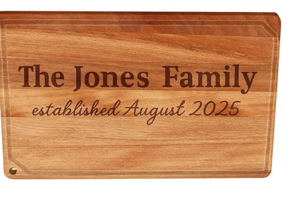 Personalized 11”x17” Walnut Cutting Board – Wedding, Anniversary, Housewarming, Corporate Gift - Our3Designs