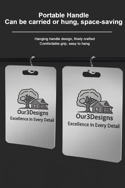 Personalized Stainless Steel Cutting Board – Custom Engraved Wedding Gift or Corporate Logo – Available in 3 Sizes – Modern & Durable - Our3Designs