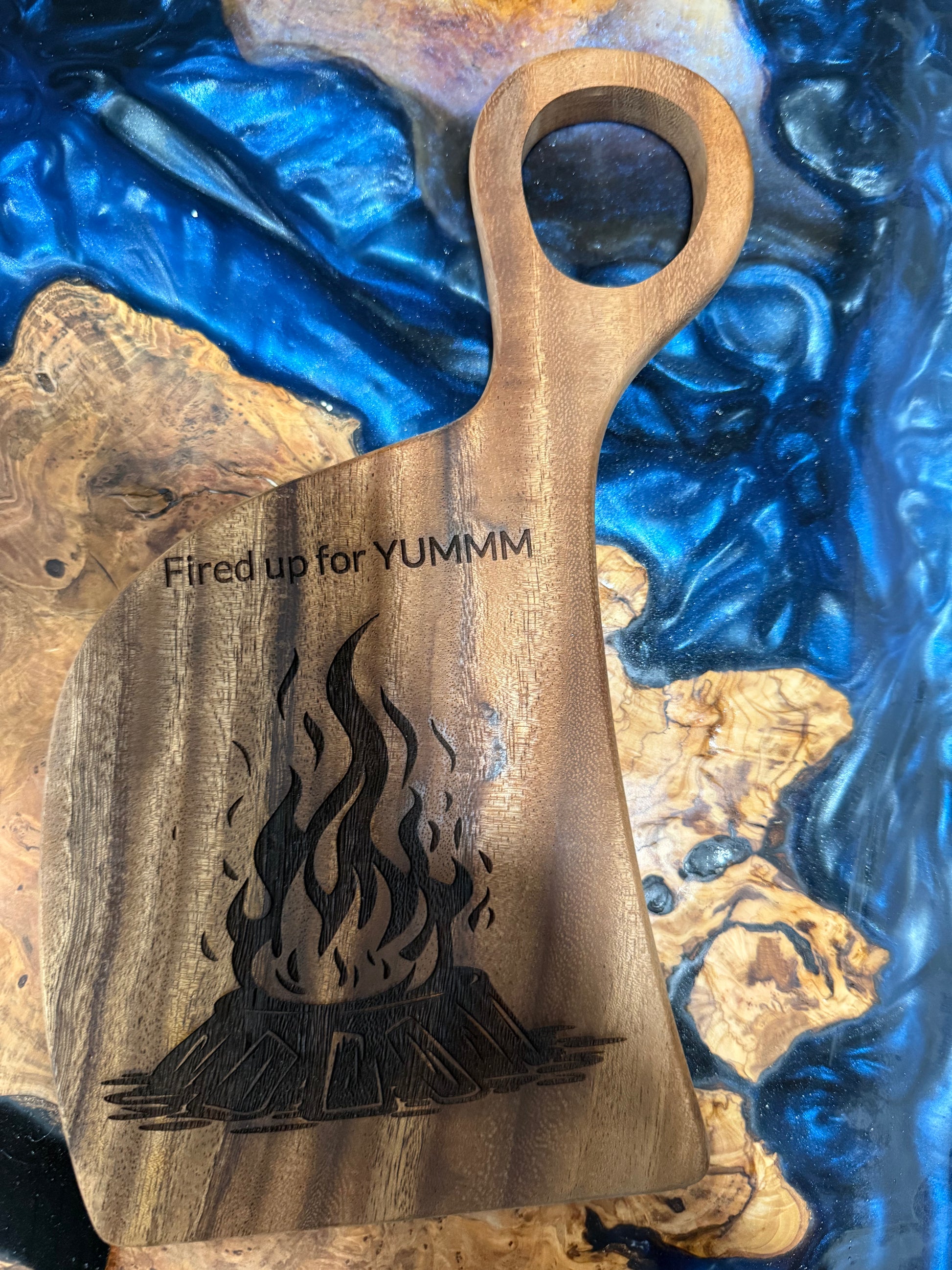 Unique Campfire Cutting Board – Engraved Gift for Campers, Grilling & Outdoor Lovers - Our3Designs