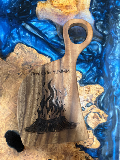 Unique Campfire Cutting Board – Engraved Gift for Campers, Grilling & Outdoor Lovers - Our3Designs