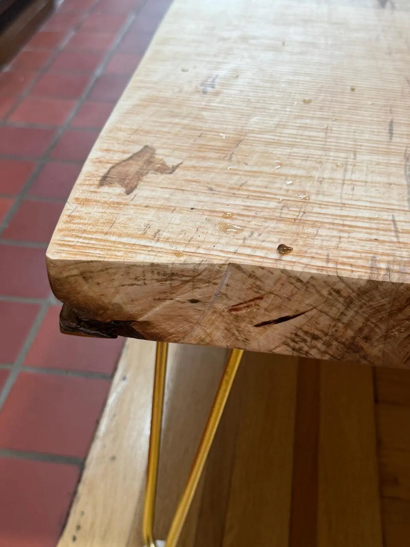 Live Edge Silver Maple Coffee Table 60x24 – Modern Rustic Decor – Handmade Wood Furniture Our3Designs