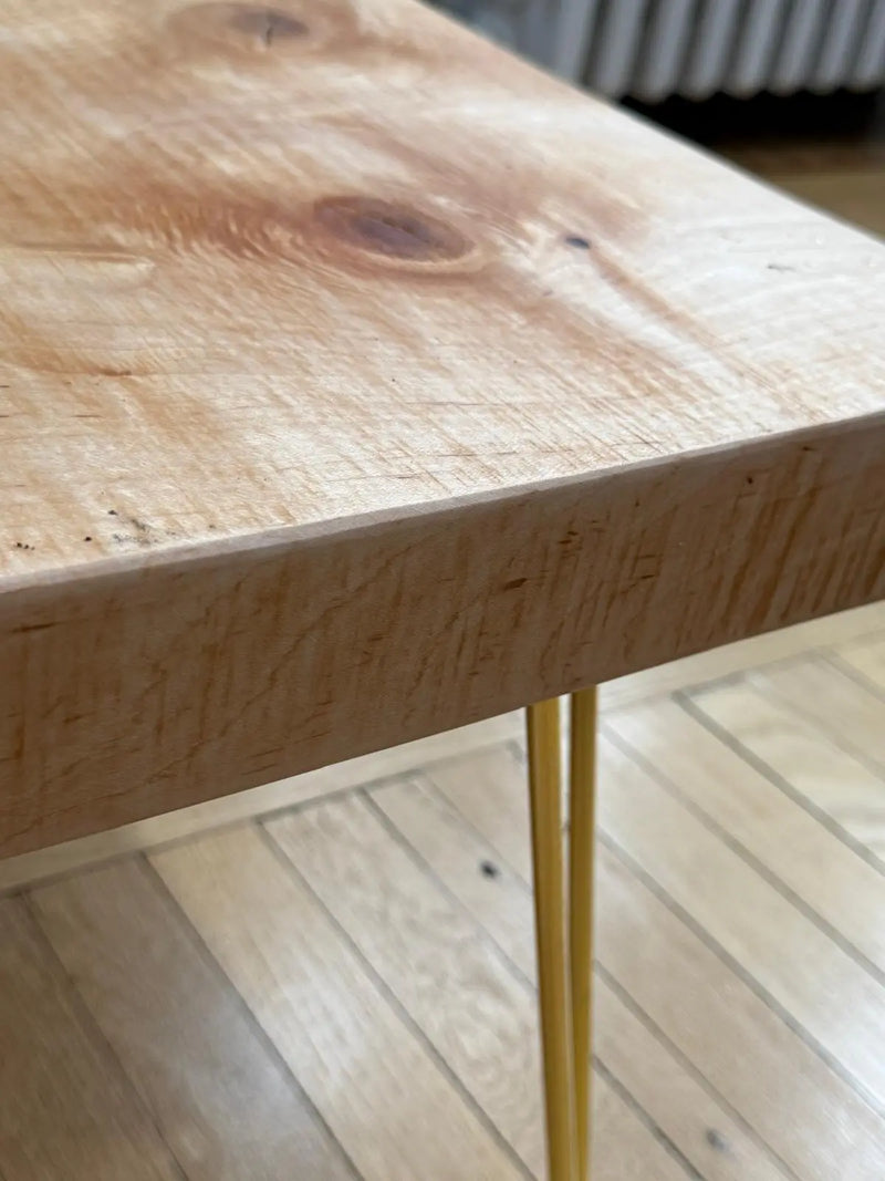 Live Edge Silver Maple Coffee Table 60x24 – Modern Rustic Decor – Handmade Wood Furniture Our3Designs