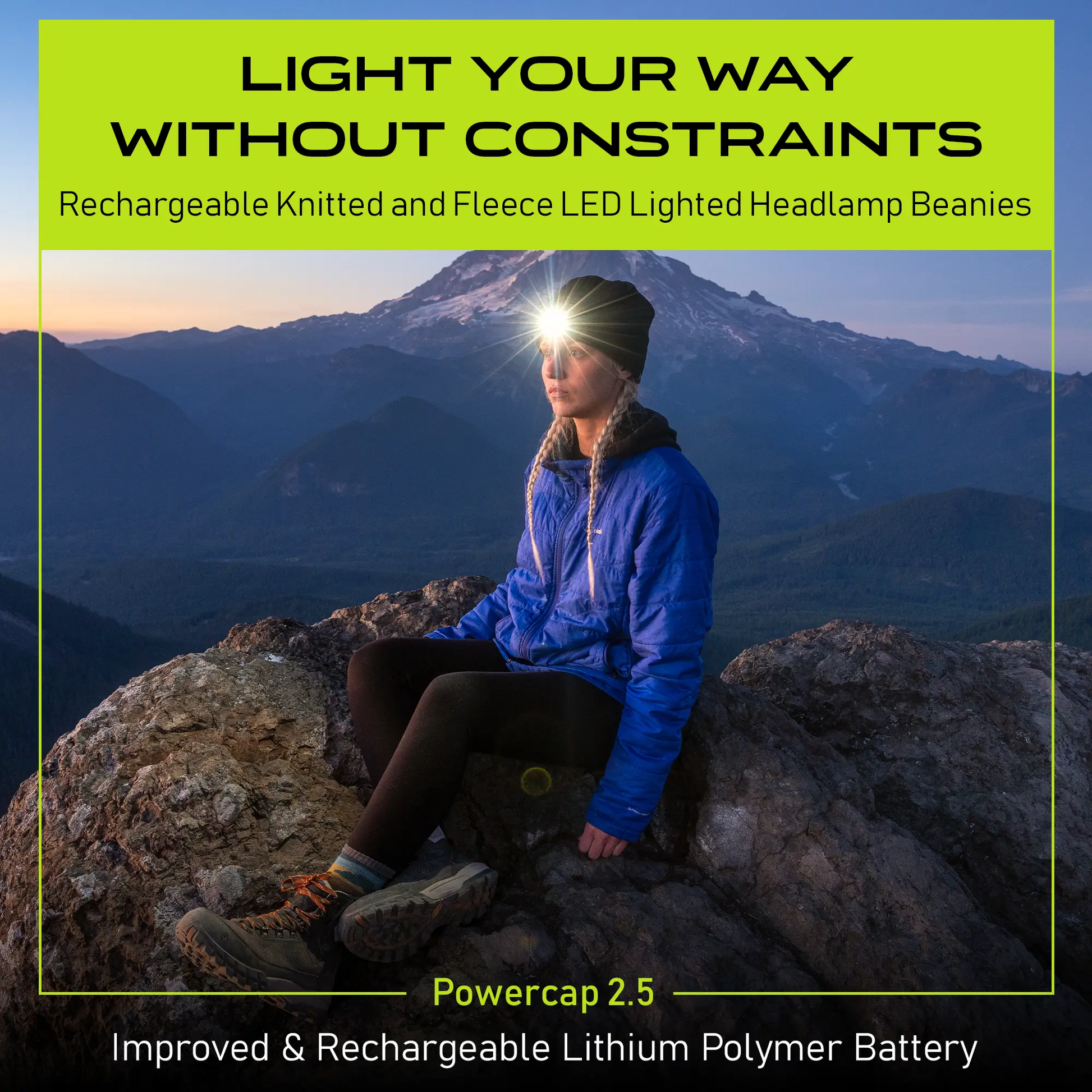 POWERCAP 2.5 Rechargeable Knit LED Lighted Headlamp Beanies Panther Vision Store