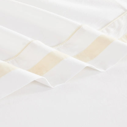 Classic Double Border Percale Cotton Pillowcase Pair Mélange Home