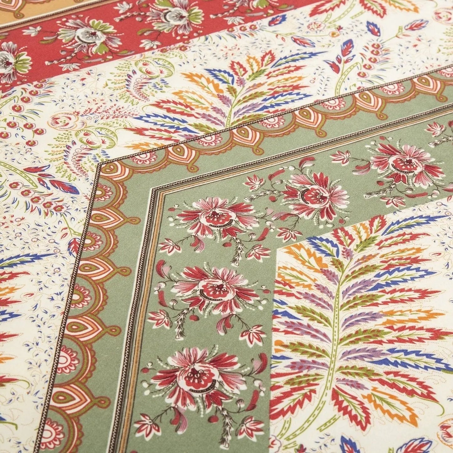 DaDa Bedding Botanical Cranberry Sage Chevron Floral Fitted Bed Sheet w/ Pillow Cases (JHW-924-Fitted) DaDalogy Bedding Collection