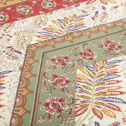 DaDa Bedding Botanical Cranberry Sage Chevron Floral Fitted Bed Sheet w/ Pillow Cases (JHW-924-Fitted) DaDalogy Bedding Collection