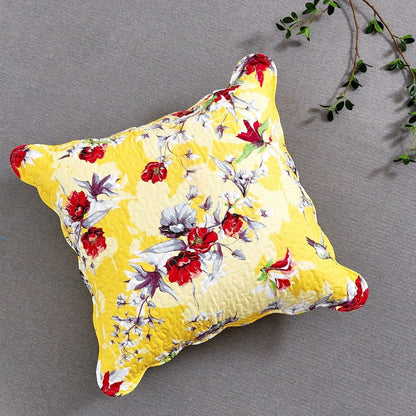 DaDa Bedding Bed in a Bag Bundle Set - Radiant Sunshine Yellow Hummingbirds Floral Bedding Set (JHW-925) DaDalogy Bedding Collection