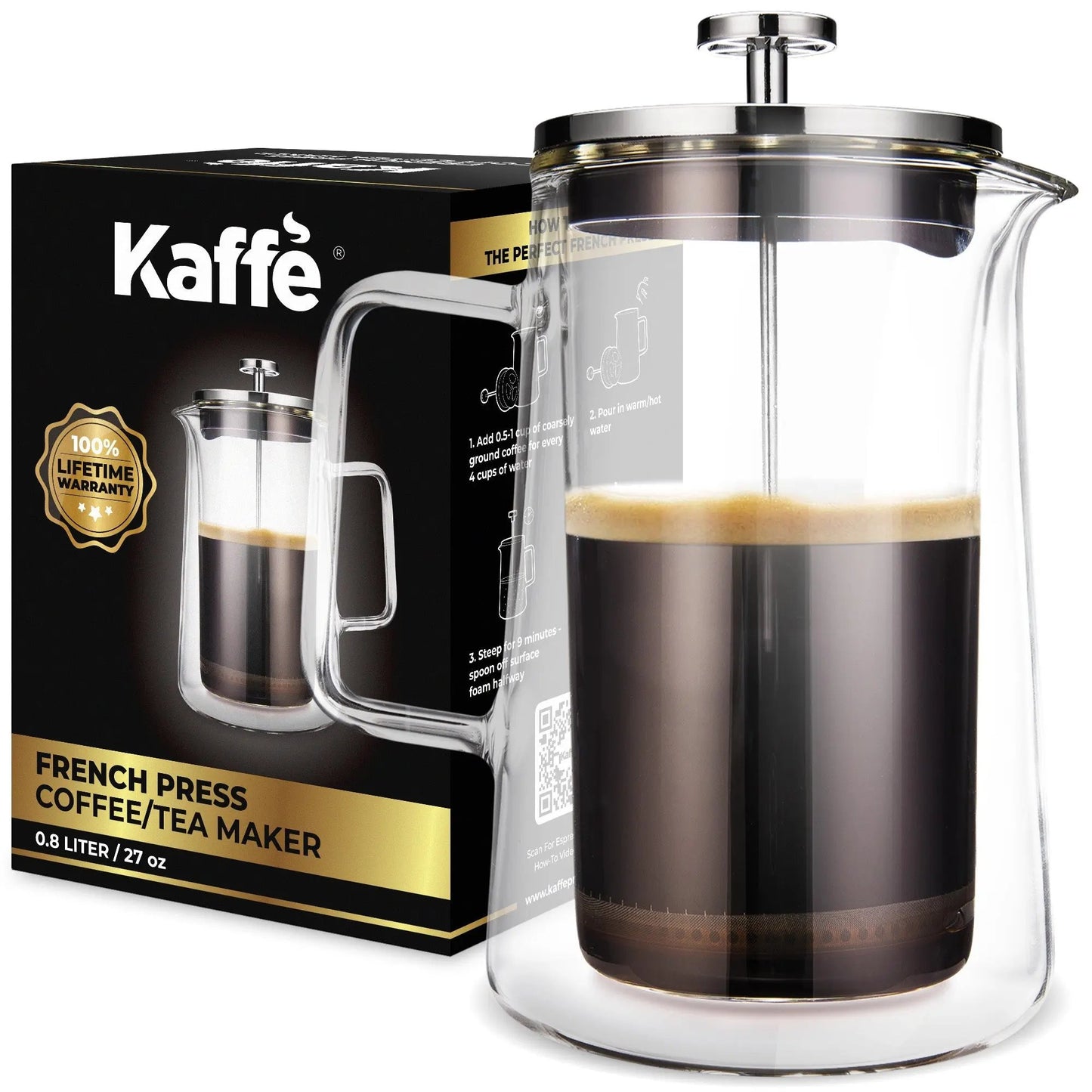 Glass French Press, KF1010 Kaffe Products