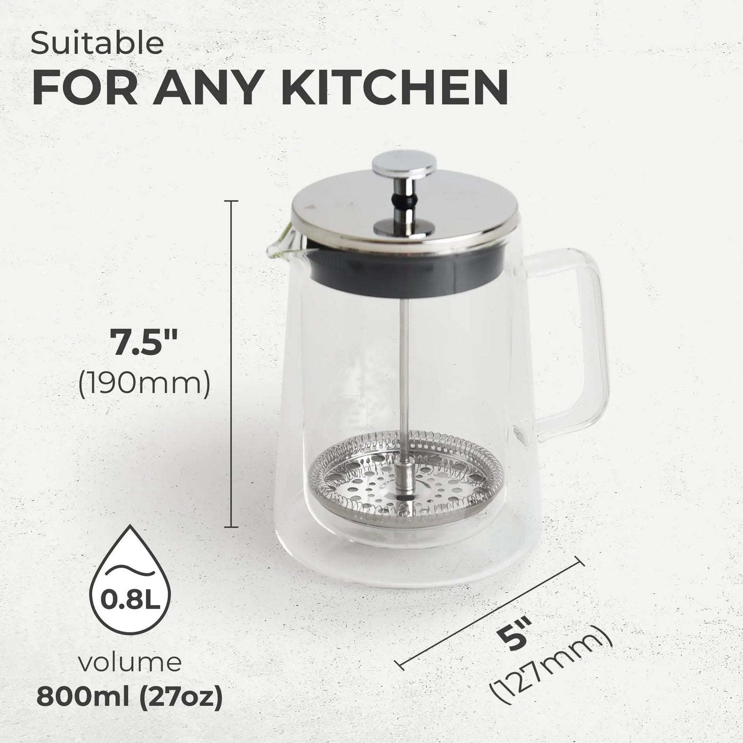 Glass French Press, KF1010 Kaffe Products