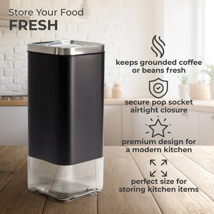 16oz Square Glass Storage Container, KF3022S Kaffe Products