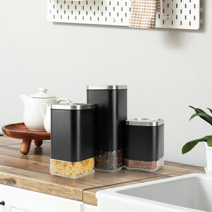 16oz Square Glass Storage Container, KF3022S Kaffe Products