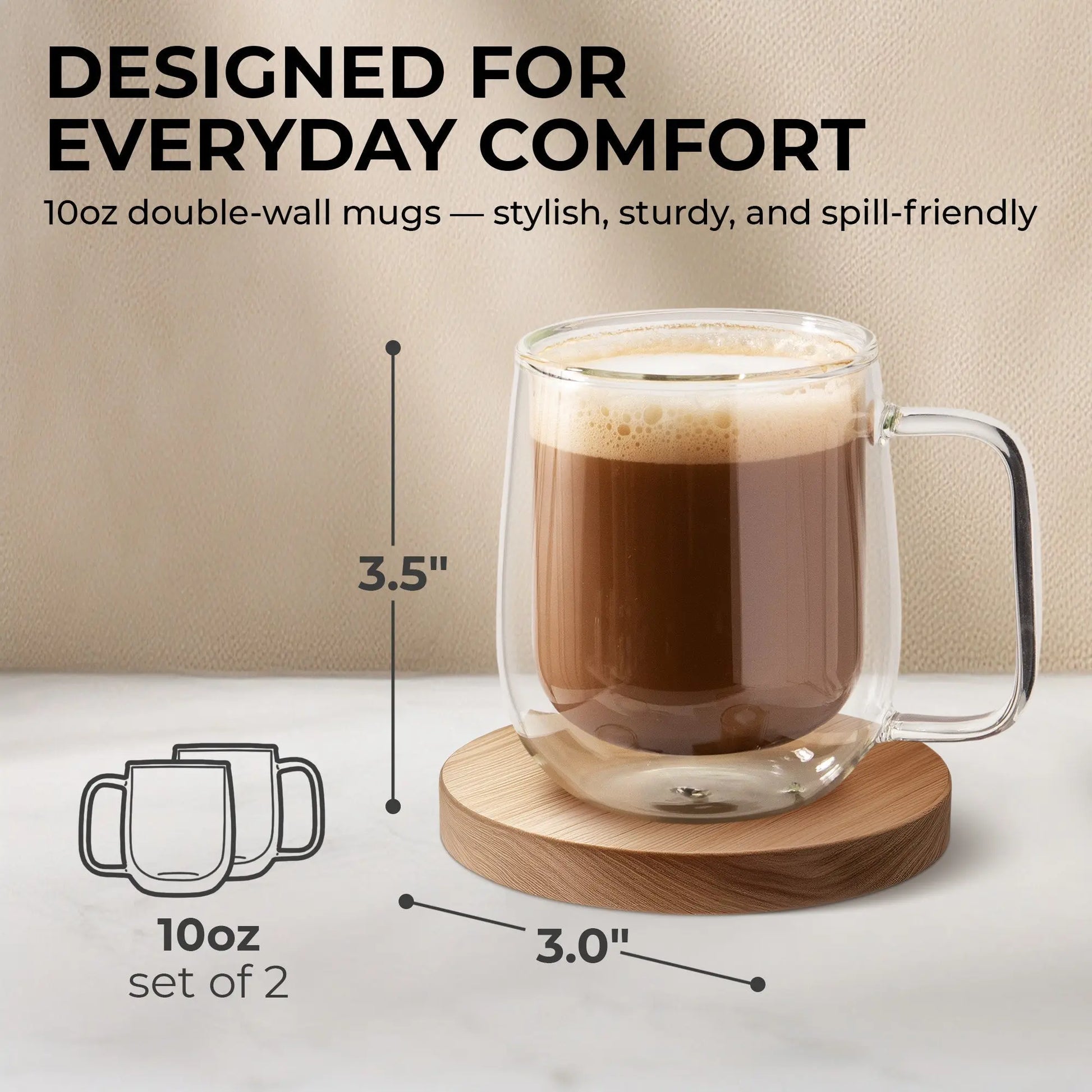 10oz Coffee Mug Set, KF4041 Kaffe Products