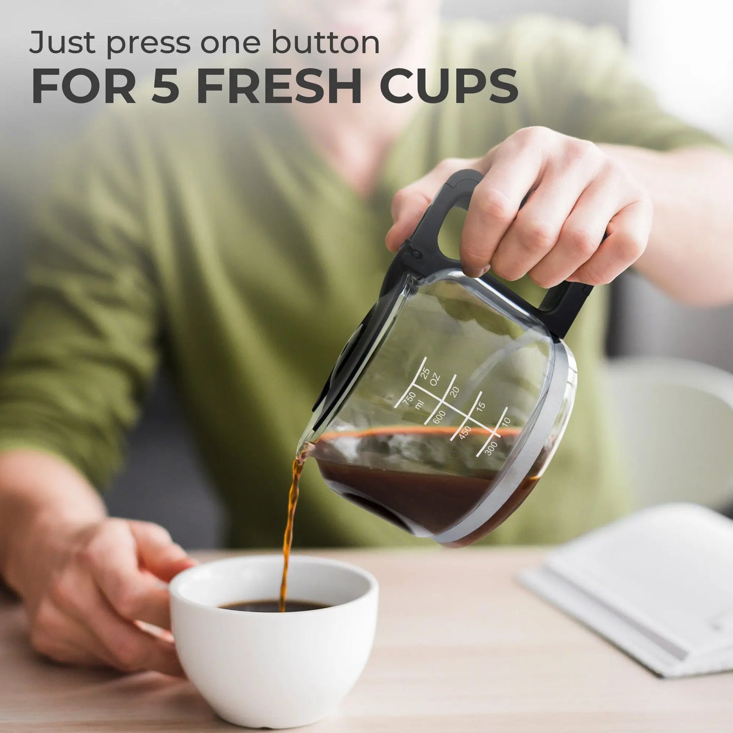 Coffee Maker (5-Cup) w/ Scoop, KFCM01 Kaffe Products