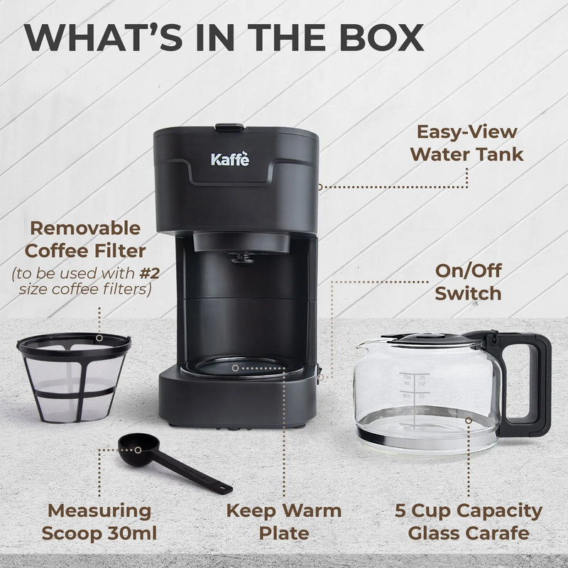 Coffee Maker (5-Cup) w/ Scoop, KFCM01 Kaffe Products