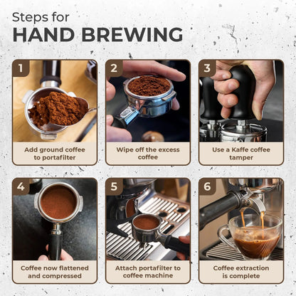 Espresso Tamper with Spring, 54mm, KFCT02-54 Kaffe Products