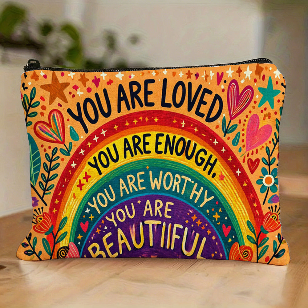 1pc, Multicolor Printed Cosmetic Bag