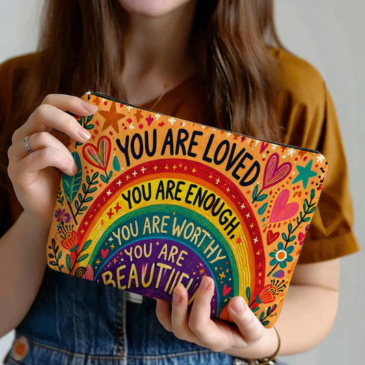 1pc, Multicolor Printed Cosmetic Bag