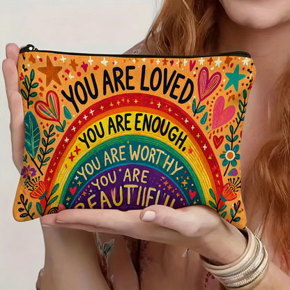 1pc, Multicolor Printed Cosmetic Bag