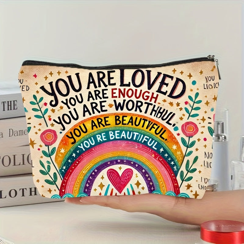 1pc, Multicolor Printed Cosmetic Bag