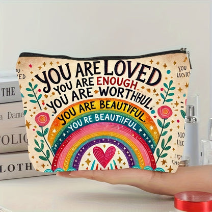 1pc, Multicolor Printed Cosmetic Bag