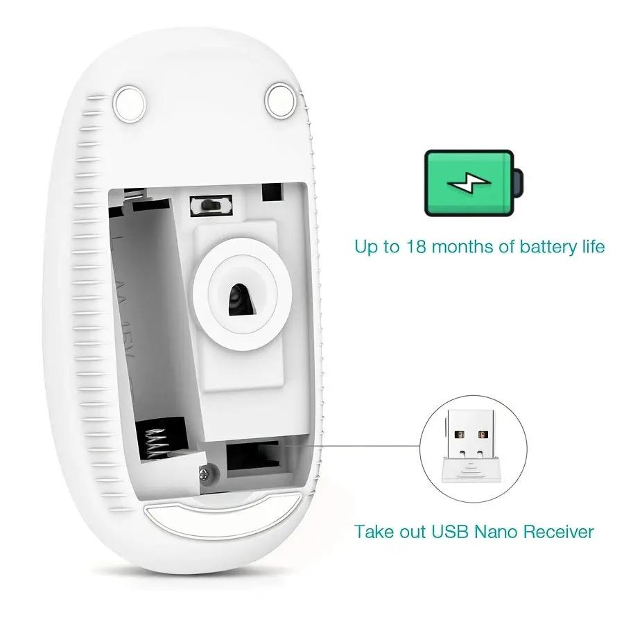 Wireless Mouse, 2.4G Slim Portable Computer Mouse O3D