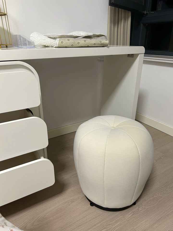 Cream Style Pumpkin Flannel Foot Seat, Luxury Bedroom Shoe Changing Stool