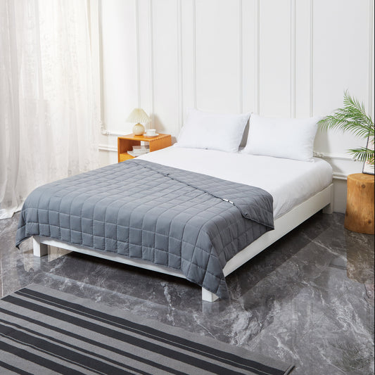 Snuggle Up with Our All-Season Cool & Breathable Gray Weighted Blanket! 🌙✨