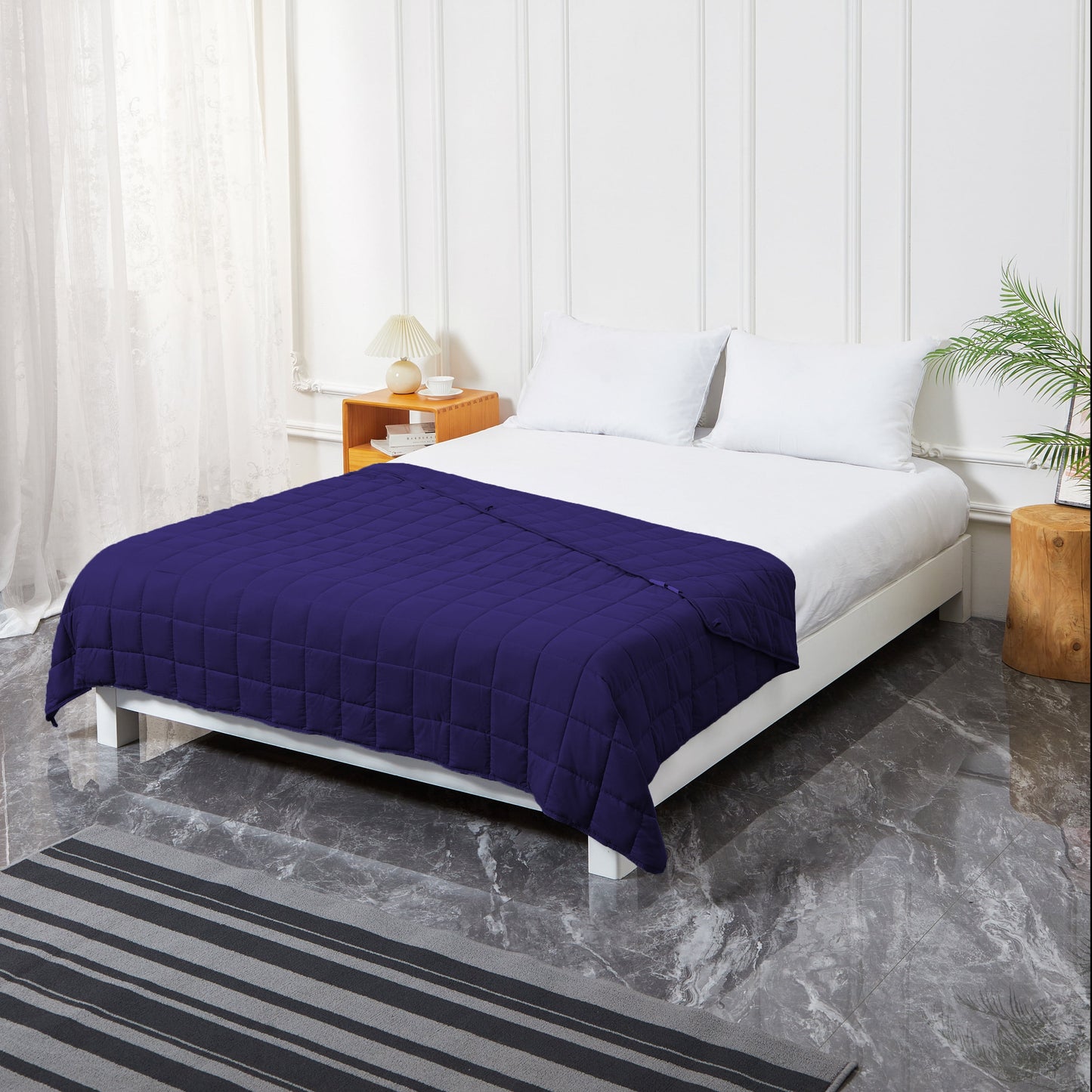 Snuggle Up with Our All-Season Cool & Breathable Gray Weighted Blanket! 🌙✨