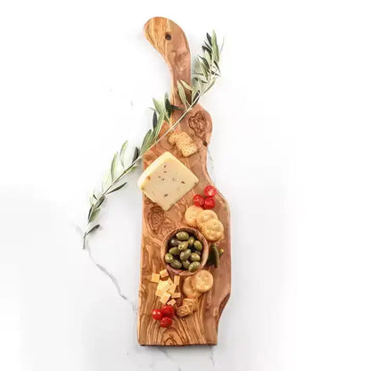 Handcrafted Olivewood Charcuterie Board – Live Edge Natural Grain Design - Our3Designs